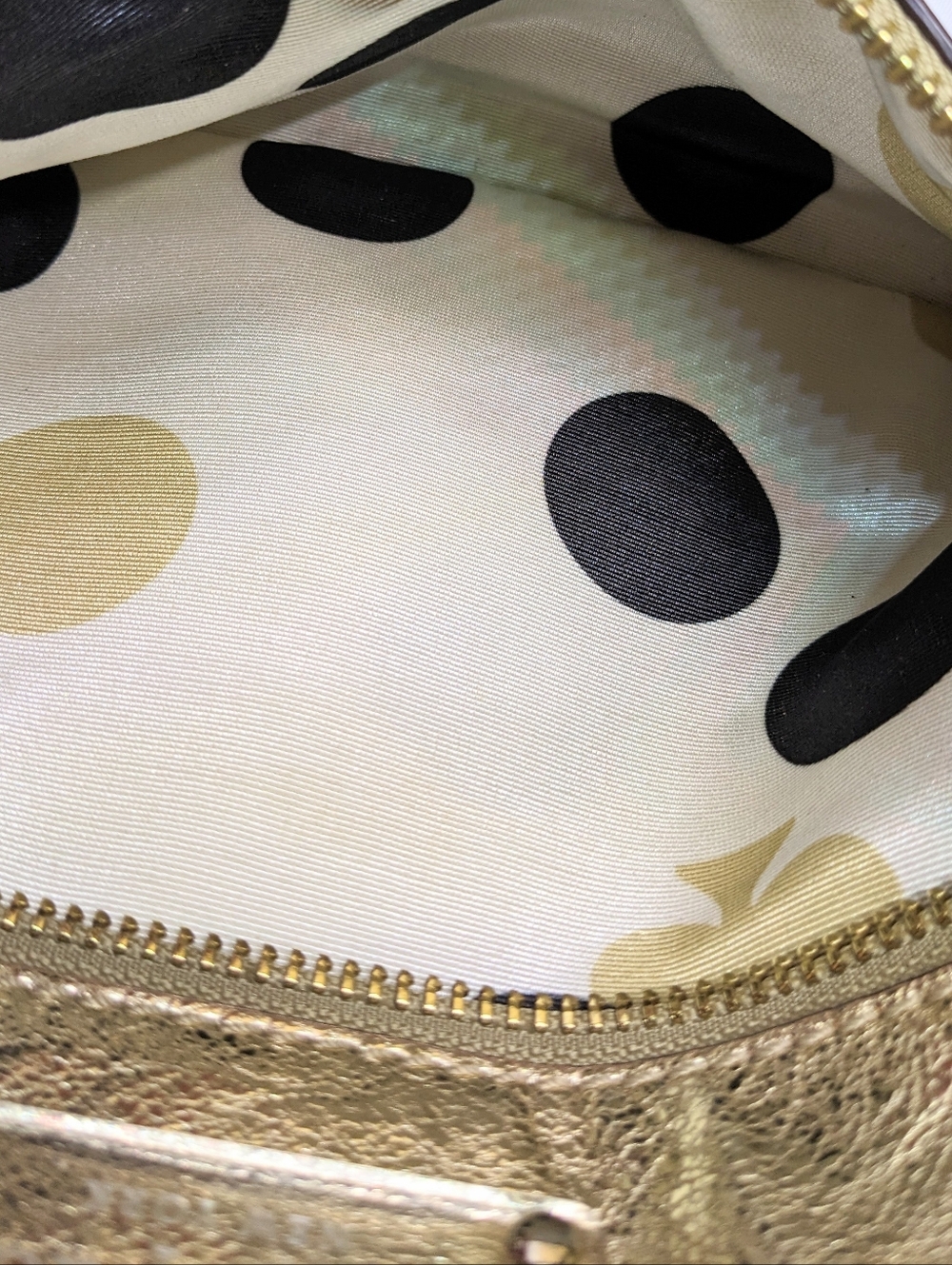 kate spade Flicker Tinley Gold Patent Leather Crossbody, Suite Spot Lining - Picture 13 of 16
